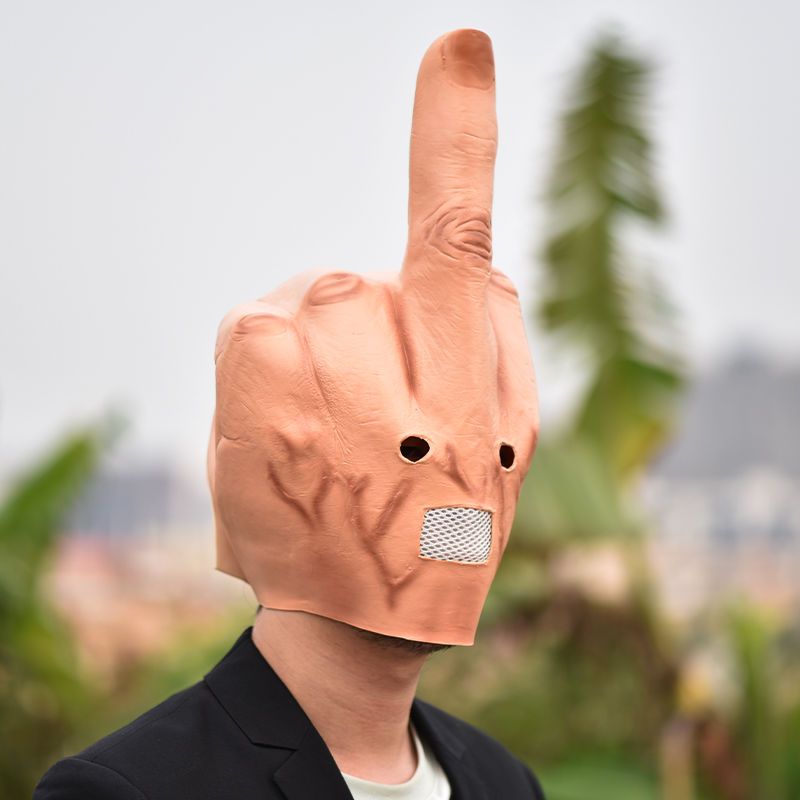 Máscara de látex con dedo medi - Anime Cosplay Jumpsuit reseña y precio
