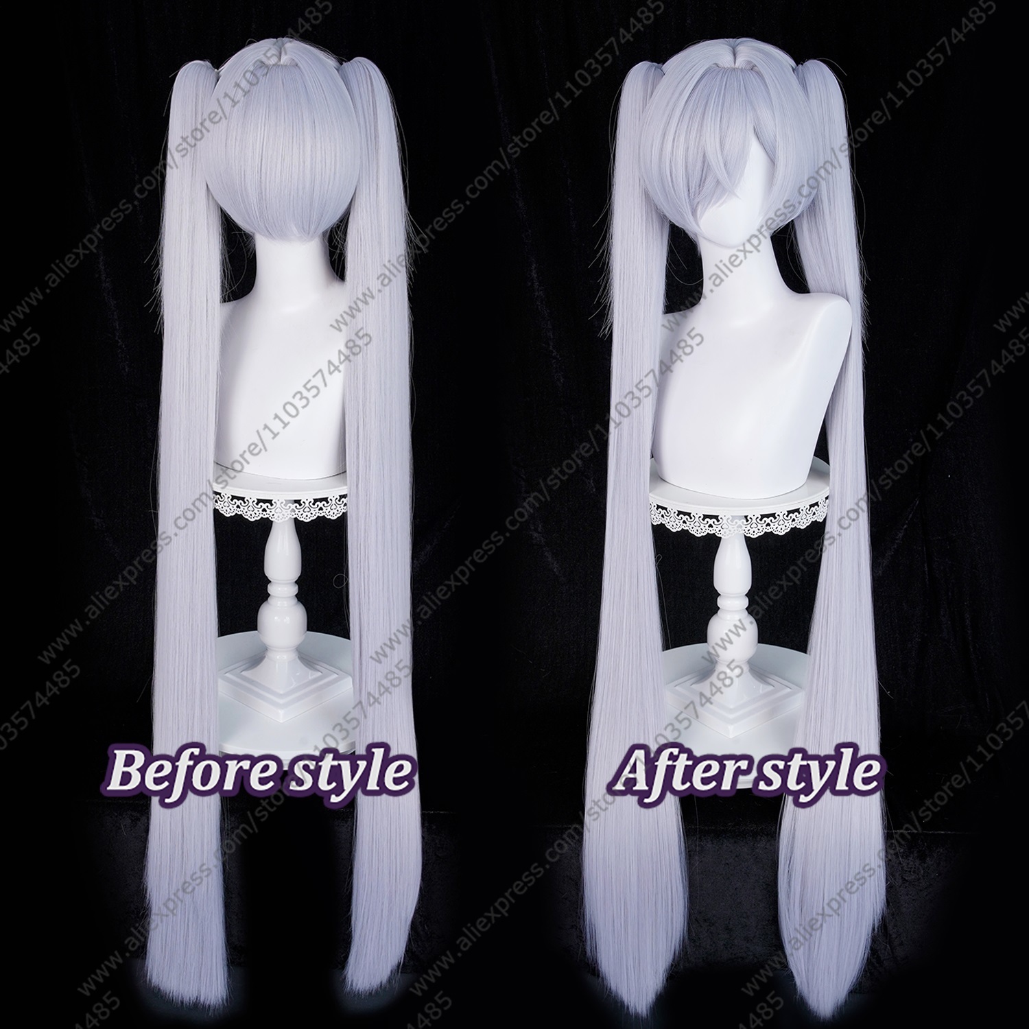 Pelucas de cosplay de Cenicien - Anime Cosplay Blue Hair reseña y precio