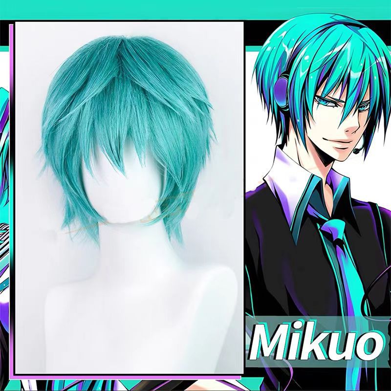 Peluca de Cosplay Mikuo, acces - Anime Cosplay Blue Hair reseña y precio